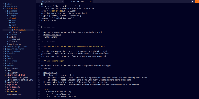 NvChad - Neovim Entwicklungsumgebung die es in sich hat